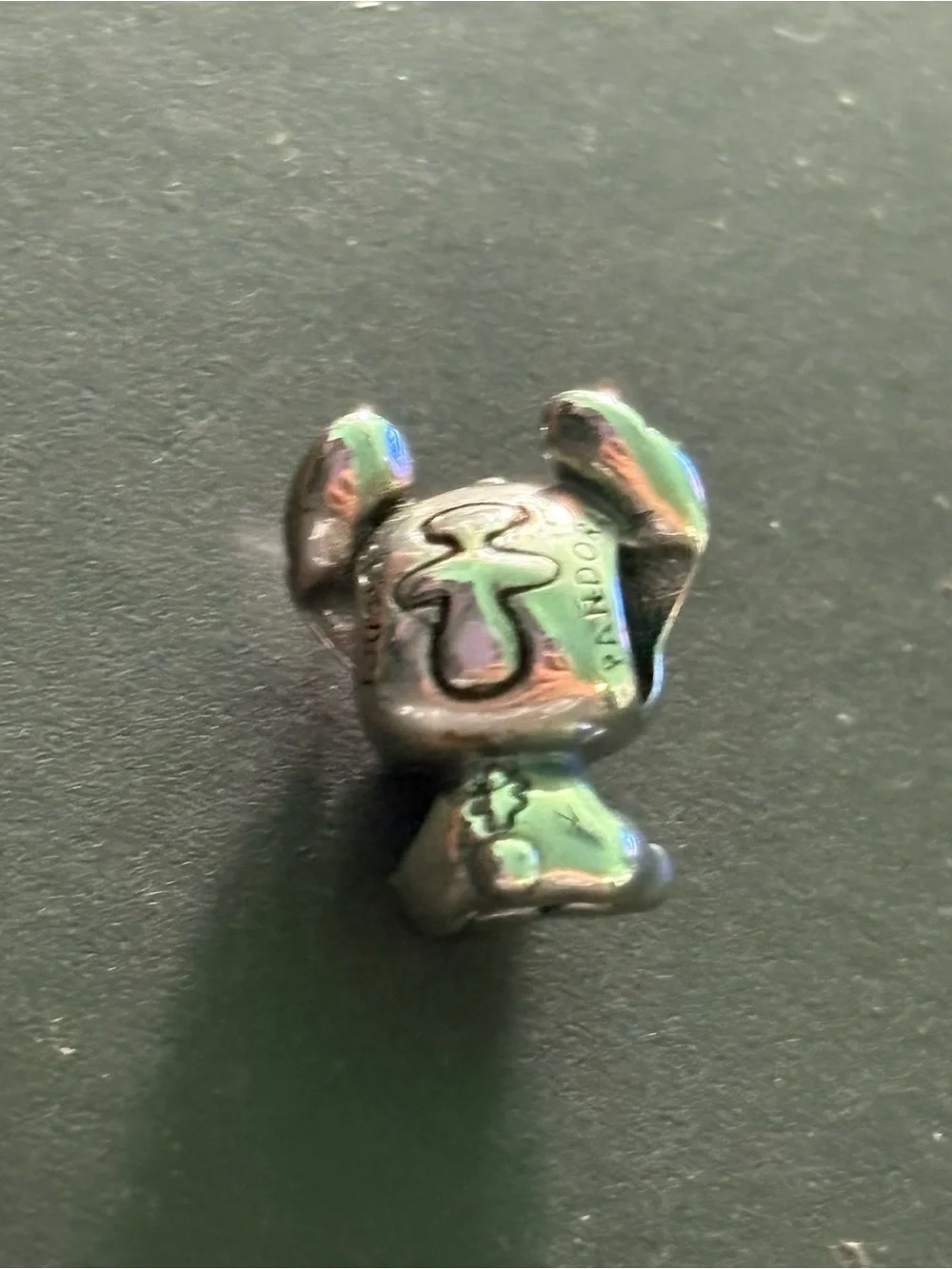 Pandora Silver Stitch Charm with Purple Enamel Ears